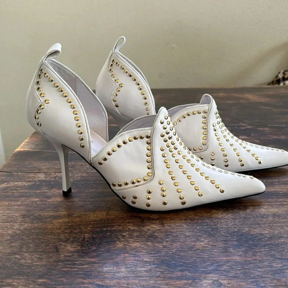 JEFFREY CAMPBELL SPANGLED Pointed Toe Stud Details Heels Pumps Size 9 - Picture 5 of 12